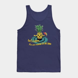 Pineapple Surfing on Vinyl Record" | Summer T-Shirt Design Tank Top